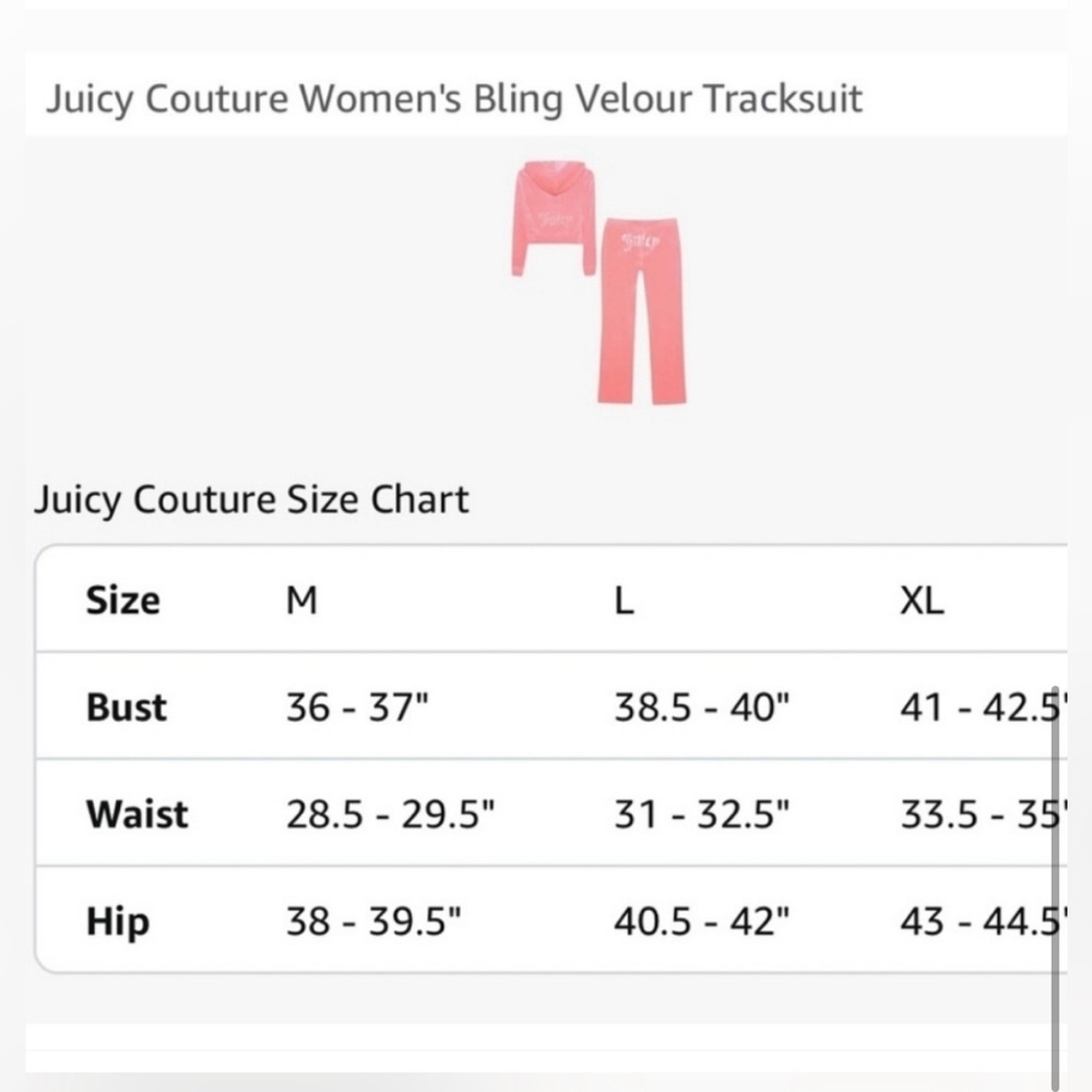 NWT ⚜️💖⚜️ Juicy  Couture  2 Piece Classic Velour Tracksuit - Strawberry Ice - Picture 6 of 7